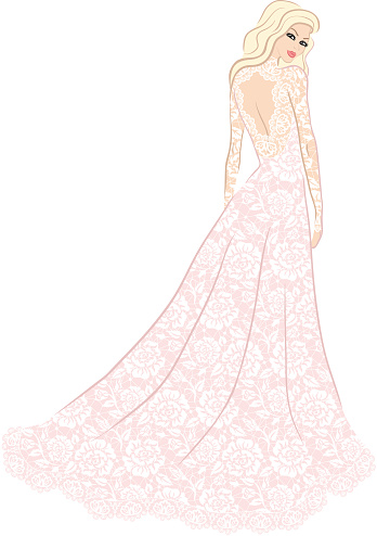 Download Bride In Lace Dress Stock Illustration - Download Image ...