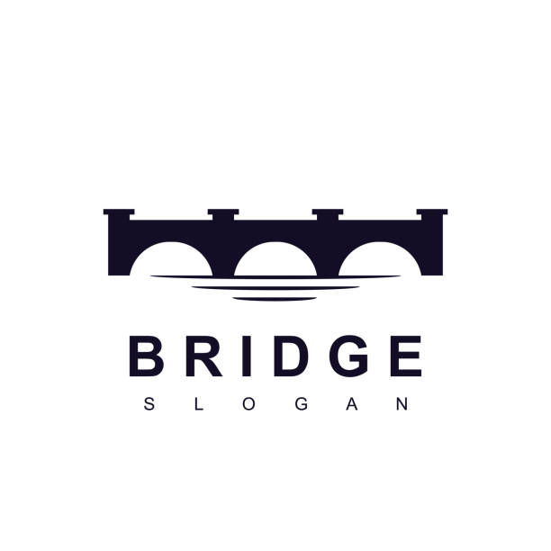 bridge icon design vector - brücke stock-grafiken, -clipart, -cartoons und -symbole
