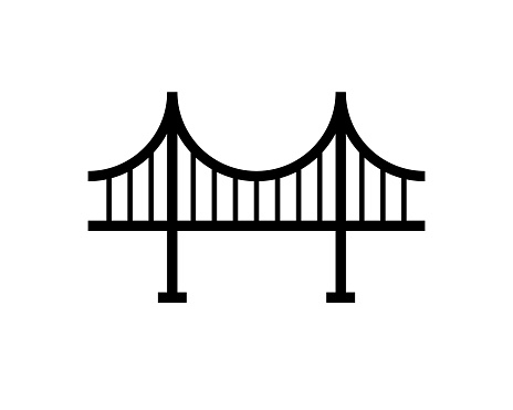 Bridge, suspension, rope icon vector image.Can also be used for building and landmarks . Suitable for mobile apps, web apps and print media