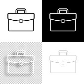 istock Briefcase. Icon for design. Blank, white and black backgrounds - Line icon 1388320804