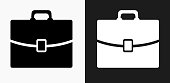 istock Briefcase Icon on Black and White Vector Backgrounds 691583288