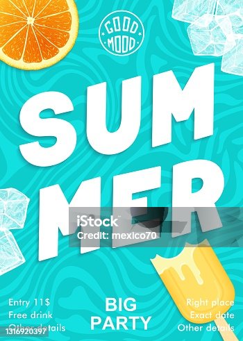 istock Bright and modern Summer party poster. Vector graphics 1316920397