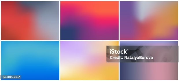 istock Bright color background with mesh gradient texture for minimal dynamic cover design. Blue, pink, red, yellow. Vector illustration for your graphic design, banner, summer or aqua poster 1264855862