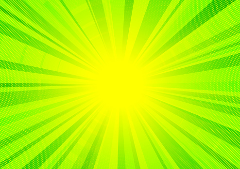 Bright green comic star burst background