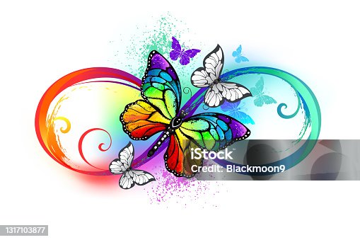 istock bright infinity with rainbow butterfly 1317103877