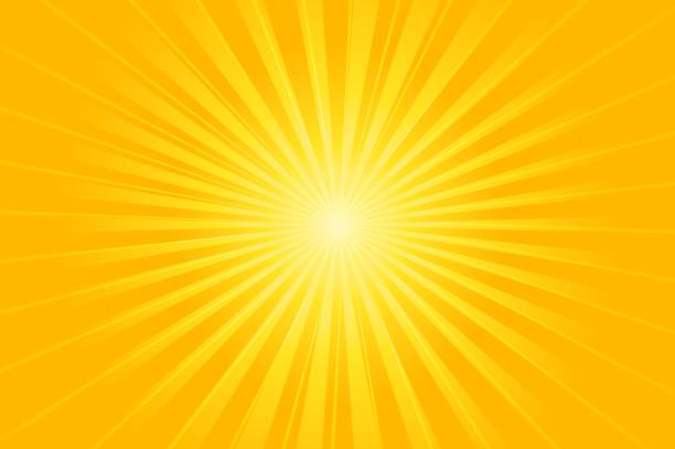 밝은 주황색 및 노란색 광선 벡터 배경 - 태양광선 stock illustrations
