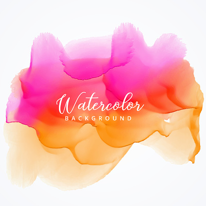 bright pink and orange watercolor stain background design
