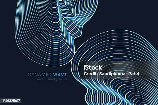 istock Bright poster with dynamic waves. Modern vector illustration. 1401325617
