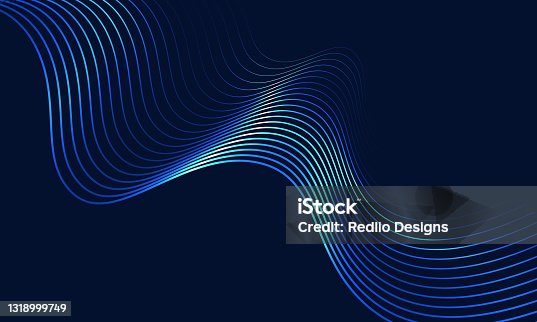 istock Bright poster with dynamic waves. Vector illustration stock illustration 1318999749