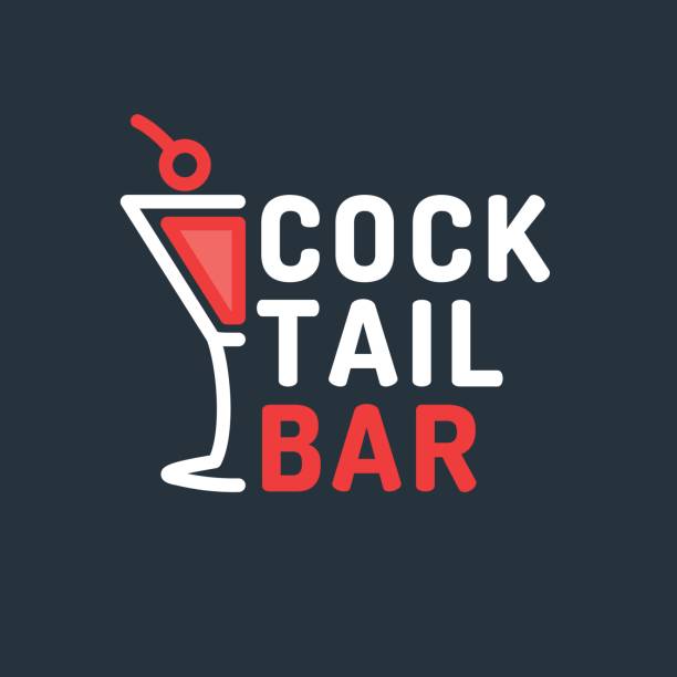 Bright vector illustration of a cocktail bar. The original sign for institution Bright vector illustration of a cocktail bar. The original sign for the institution cocktail borders stock illustrations