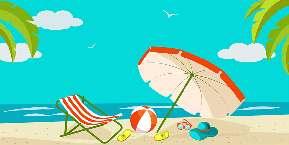 Bright vector illustration of a summer background.