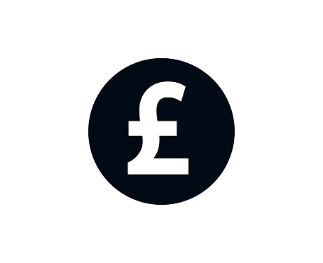 British pound currency symbol on white background vector illustration