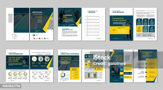 istock Brochure creative design. Multipurpose template, include cover, back and inside pages.  Vertical a4 format. 1083832796