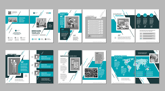 Brochure creative design. Multipurpose template, include cover, back and inside pages.