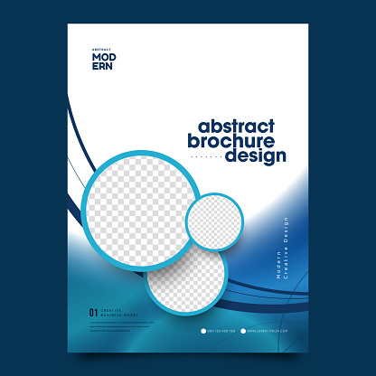 Brochure design, cover modern layout, annual report, poster, flyer in A4 with blue Circle