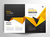 Brochure Flyer Template Layout Background Design. booklet, leaflet, corporate business annual report layout with white, gray and orange polygon background template a4 size - Vector illustration.