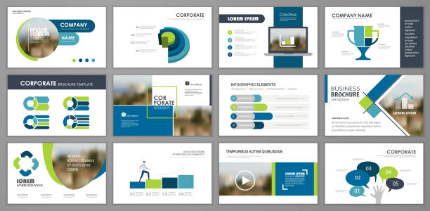Brochure layout design template set vector art illustration