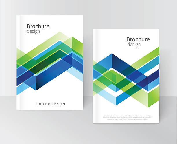 Brochure, leaflet, flyer, cover template Brochure, leaflet, flyer, cover template. Abstract background blue and green diagonal lines. stock-vector EPS 10 brochure backgrounds stock illustrations