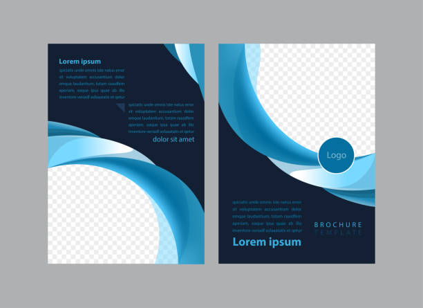 brochure new brochure template with provision for image business borders stock illustrations