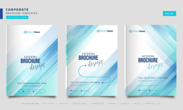 Brochure template layout, Blue cover design, business annual report, flyer, magazine vector art illustration