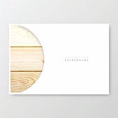 Horizontal brochure template with an textured wooden background.








