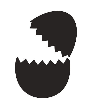 Broken Egg Silhouette Vector Symbol Icon Design Stock Illustration
