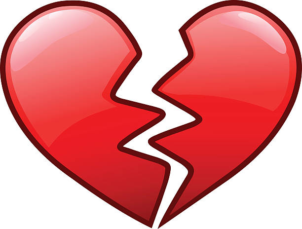 Broken heart icon Broken heart icon divorce clipart stock illustrations