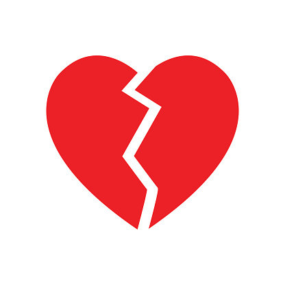 broken heart symbol isolated vector