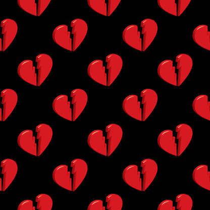 Broken Hearts Seamless Pattern