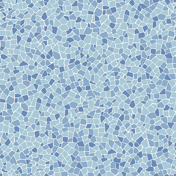 broken tiles blue square pattern - barcelona stock illustrations
