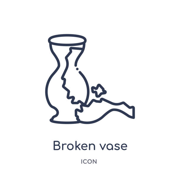 Скачайте векторную иллюстрацию Broken vase icon from other outline collecti...