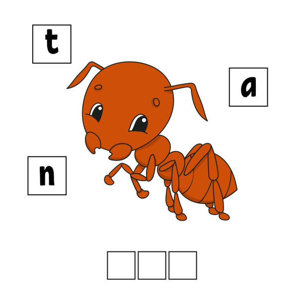 Brown ant. Words puzzle. Education developing worksheet. Game for kids. Activity page. Puzzle for children. Riddle for preschool. Simple flat isolated vector illustration in cute cartoon style. Words puzzle. Education developing worksheet. Game for kids. Activity page. Puzzle for children. Riddle for preschool. Simple flat isolated vector illustration in cute cartoon style ant clipart pictures stock illustrations