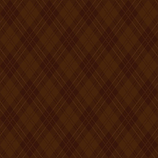 brown argyle plaid pattern. background of brown argyle plaid. chocolate designs stock illustrations