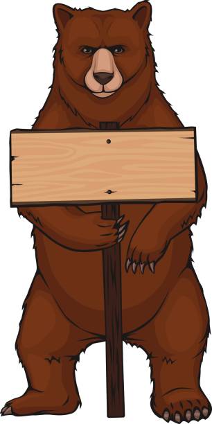 Brown bear vector art illustration