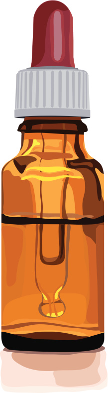 brown glas bottle for medicine with dropper