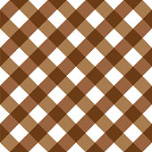 Brown and white tablecloth seamless diagonal pattern.