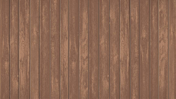 茶色のテクスチャブランクモックアップ木製パネル。木材バナー - 木　板点のイラスト素材／クリップアート素材／マンガ素材／アイコン素材
