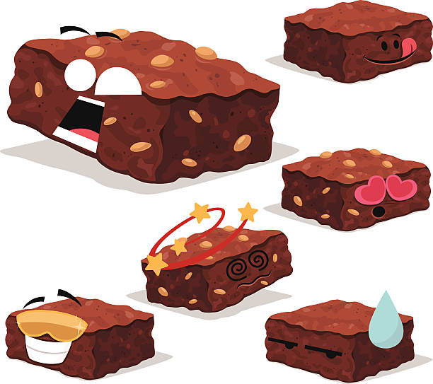 stockillustraties, clipart, cartoons en iconen met brownie cartoon set a - brownie