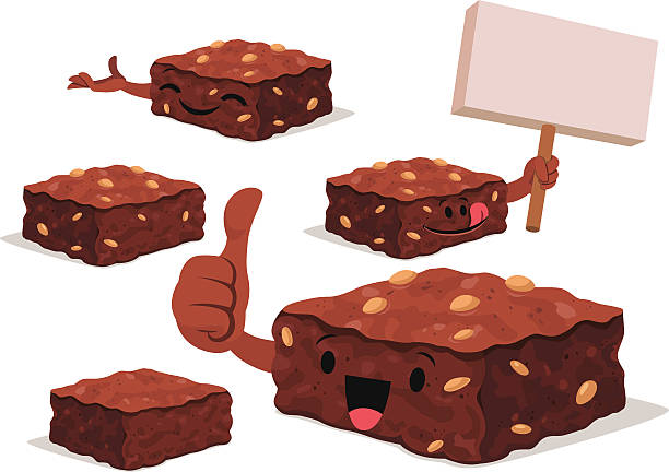 stockillustraties, clipart, cartoons en iconen met brownie cartoon set c - brownie