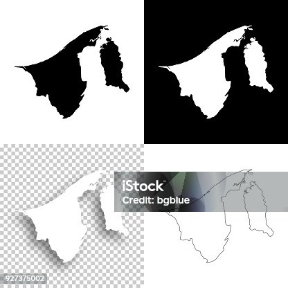 istock Brunei maps for design - Blank, white and black backgrounds 927375002