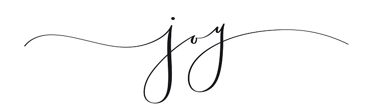 JOY vector brush calligraphy banner with swashes