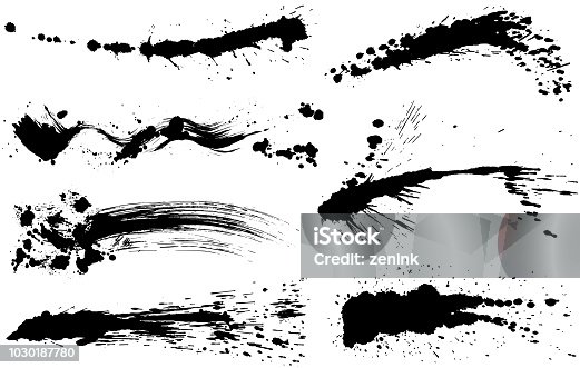 istock brush stroke illustrations. hand drawn shapes. 1030187780
