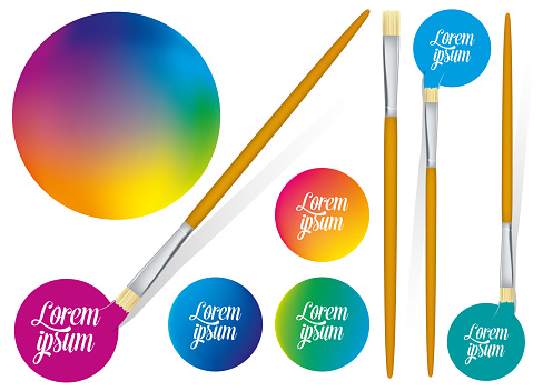 Brush With Multicolored Brush Stroke Spot