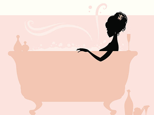 Bubble bath A cute girl in a bubble bath. Click below for more beauty and sexy girl images. champagne silhouettes stock illustrations
