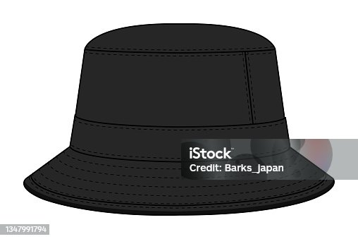 istock Bucket hat template vector illustration 1347991794