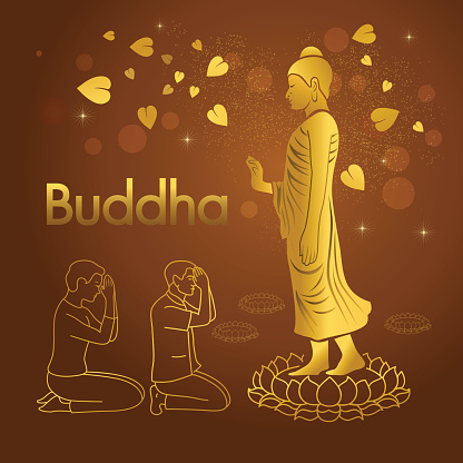 Buddha Stand on lotus vector