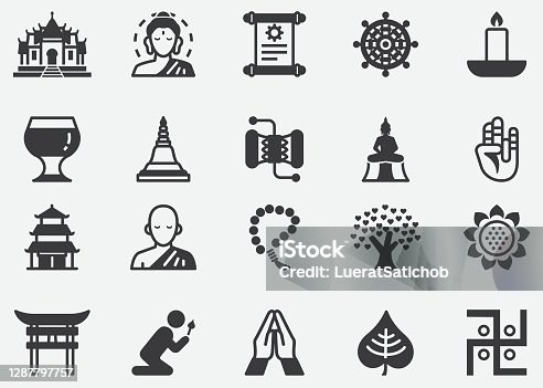 istock Buddhism , Thailand , Japan , Asia , Zen , Buddha ,Buddha statue Pixel Perfect Icons 1287797757
