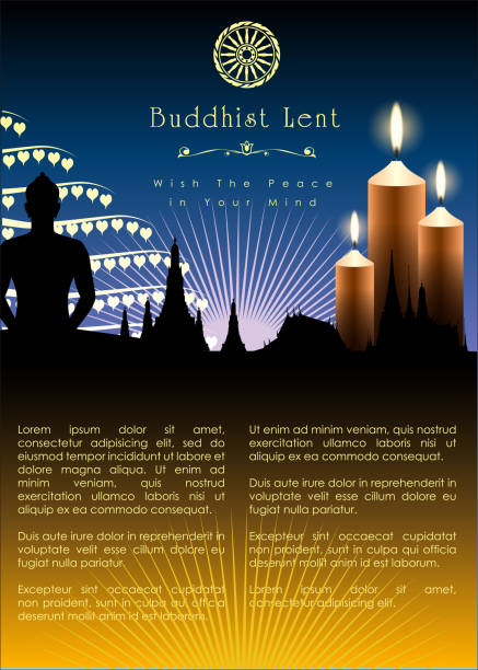 Buddhist Lent 2018 002 Buddhist Lent Artwork Template. Vector and illustration, EPS 10. lent stock illustrations