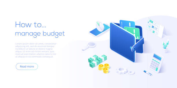 Budget management concept in isometric vector illustration. Money economy background with billfold and calculator. Profit or revenue analysis as part of accounting. Web banner layout template. Budget management concept in isometric vector illustration. Money economy background with billfold and calculator. Profit or revenue analysis as part of accounting. Web banner layout template. calendar backgrounds stock illustrations