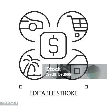 istock Budgeting linear icon 1335354819